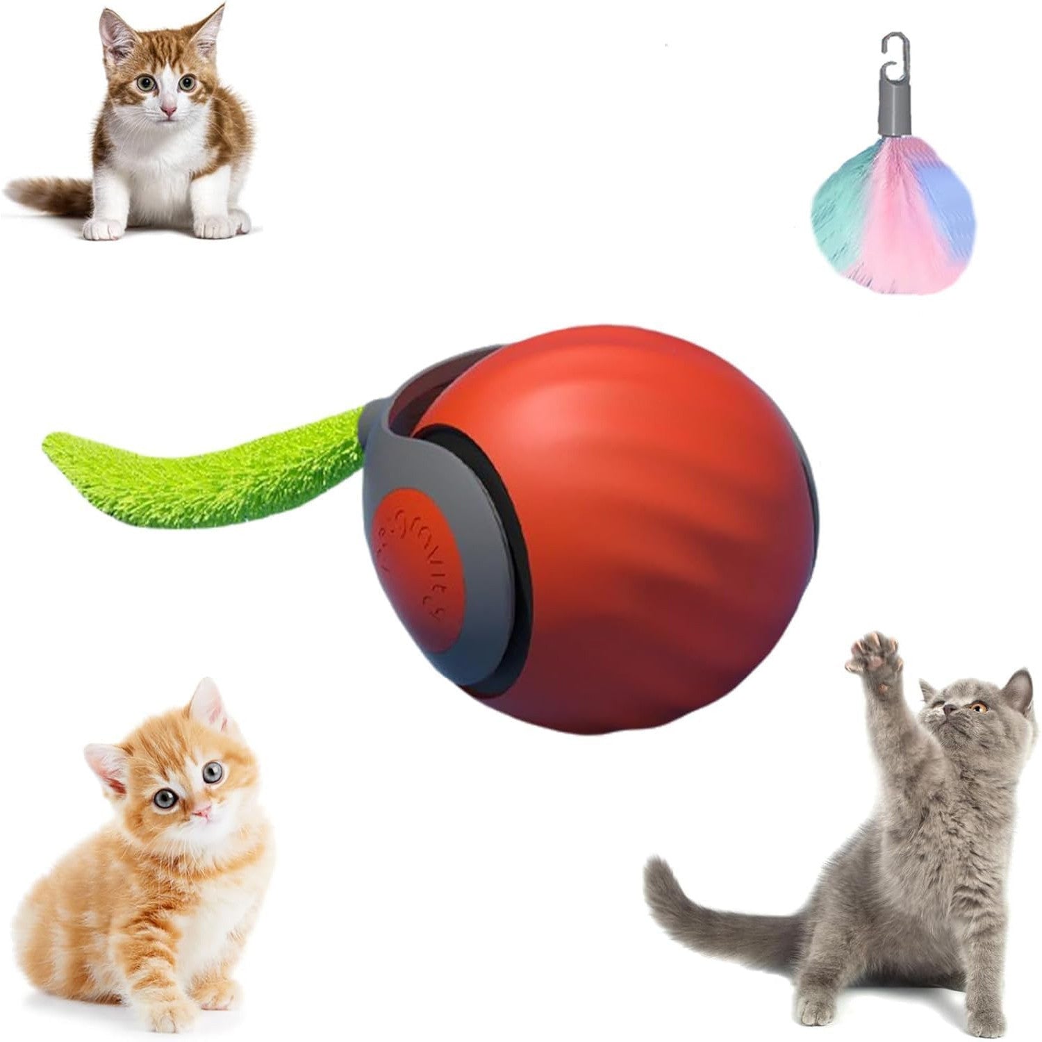 Kyduu Interactive Rechargeable Cat Ball Toy with LED Light